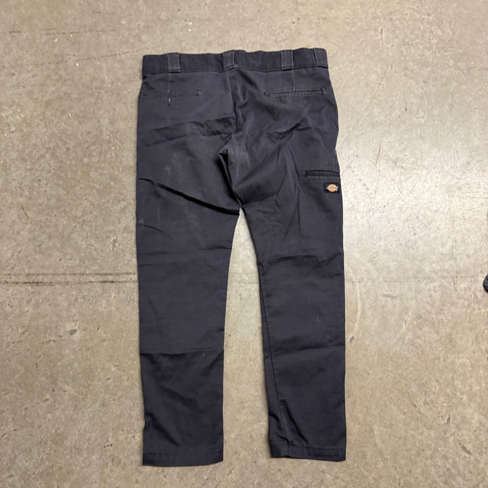 Dickies Mens Skinny Straight Double Knee Work Pants Black WP811 34x30 - Picture 2 of 7